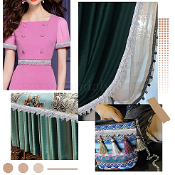 Блестящая кружевная отделка с металлическими пайетками OCOR-WH0073-04C