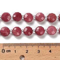 Природные родонит бисер нитей G-B153-A10