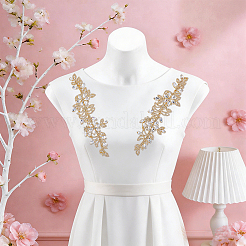 Parches de tela con rhinestone de latón&nbsp;PATC-WH0031-003G-02