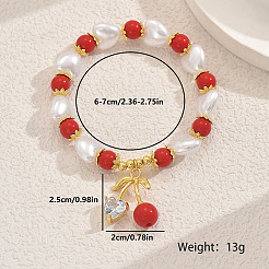 Браслеты с подвесками из латуни и микропаве из кубического циркония на день матери LE4038-1