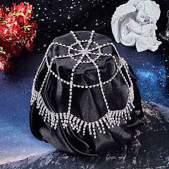 Chapeau de chaîne de cheveux de gland de strass d'alliage pour la mariée&nbsp;DIY-WH20002-18