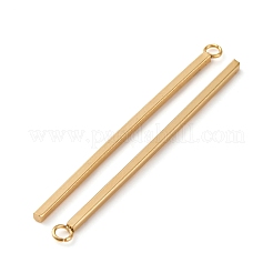 304ステンレスペンダント  長方形/棒  24KGP本金メッキ  43x1.5x1.5mm  穴：2mm&nbsp;STAS-P186-05G-43mm