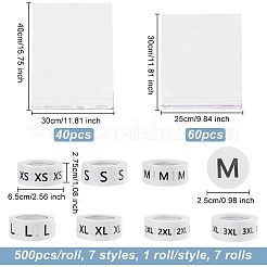 7 рулон 7 вида бумажных самоклеящихся этикеток для одежды с наклейками в рулонах DIY-OC0004-34