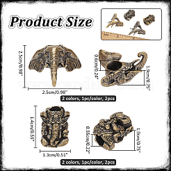 4 шт. 4 стиля латунные бусины EDC европейские FIND-NB0005-02
