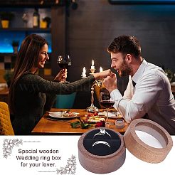 Деревянные коробки для помолвочных колец из орехового дерева&nbsp;CON-WH0072-88