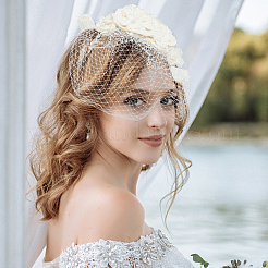 Сетчатые резинки для волос с вуалью OHAR-WH20816-004P