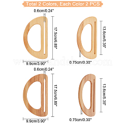 4pcs 2 couleurs poignée de sac en bois&nbsp;FIND-WR0001-18