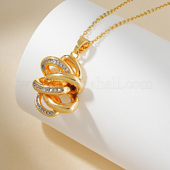 Геометрические латунные ожерелья с полыми подвесками из прозрачных кубических цирконий на день святого валентина&nbsp;SO4110-2