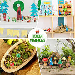 16 шт. 16 стиля необработанных деревянных украшений WOOD-TA0002-77