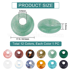 12шт 12 стиля подвески из натуральных и синтетических драгоценных камней G-BC0001-49