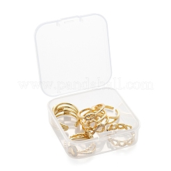 6 Stück 6 Stile Messing Micro Pave klare Zirkonia Manschettenringe&nbsp;RJEW-LS0001-45G