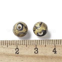 Бусины ручной работы золотой фольги стекла LAMP-P068-14B