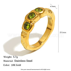 Fingerringe aus chirurgischem Edelstahl 316L mit Zirkonia-Pavé&nbsp;WGCD260-02