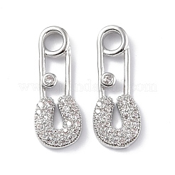 Латунные микропаве прозрачные подвески с фианитом&nbsp;KK-E068-VF261