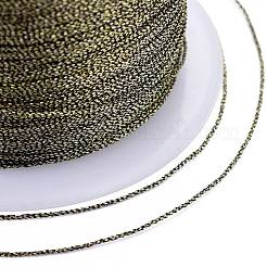 ポリエステル編組メタリック糸  DIYの編みこみのブレスレット作りと刺繡のために  コーヒー  0.4mm  6プライ  約54.68ヤード（50m）/ロール&nbsp;OCOR-I007-B-39