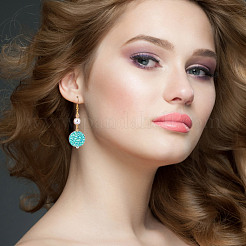 40шт 10 цвета смоляные бусины со стразами RESI-AR0001-42