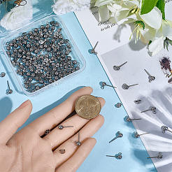 100 шт. фурнитура для сережек-гвоздиков из нержавеющей стали 304&nbsp;STAS-BBC0008-45