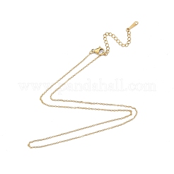 304ステンレススチールアズキチェーンネックレス男性用女性用  ゴールドカラー  ワイド：1.2mm  15.75インチ（40cm）&nbsp;NJEW-N050-A03-G12