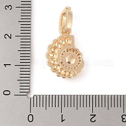 真鍮製マイクロパヴェキュービックジルコニアペンダントベイル  巻き貝の形  14KGP本金メッキ  18x12x4mm&nbsp;KK-N256-17D-G