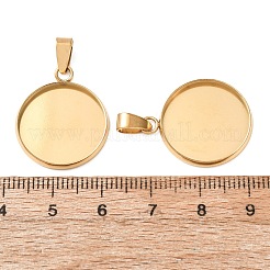 Cabochon-Fassungen für Anhänger aus Edelstahl 304&nbsp;LS-STAS-L282-010G-07