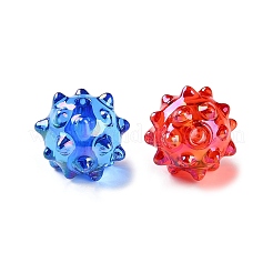 UVメッキ透明アクリルビーズ  虹色の  砂ドル  ミックスカラー  14.5x18x17mm&nbsp;AC-CBA6251-08