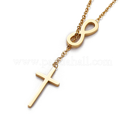 304 Edelstahl-Kabelketten Lasso-Halsketten&nbsp;X-NJEW-F267-17G