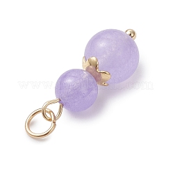 3 шт. 3 стиля подвесок из натурального окрашенного малайзийского нефрита и аметиста с круглыми бусинами&nbsp;PALLOY-JF04701-08