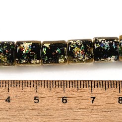 Нити стеклянных бусин из дихроичной фольги ручной работы&nbsp;DICH-U001-09B