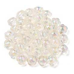 UVメッキレインボー虹色アクリルビーズ  ツートンカラーの二層ビーズ  花  透明  12x12.5x8.5mm  穴：2.5mm&nbsp;OACR-A014-03A