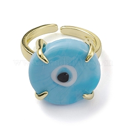 Лэмпворк злой глаз открытое кольцо на запястье RJEW-M147-01LG-02