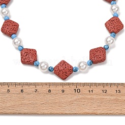 Colliers de perles en pierre de lave naturelle teintée&nbsp;GG-CBA922D-07C