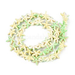Brins de perles synthétiques teintes en turquoise&nbsp;G-P507-04T