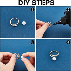 6 шт. 3-цветная латунная микро-паве кубический цирконий открытая оправа для кольца-манжеты FIND-CA0004-68