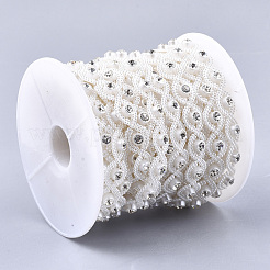 Абс пластика имитация жемчуга бисером отделка гирляндой AJEW-S073-27