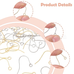 100 шт. 2-х цветные крючки для сережек из нержавеющей стали 304&nbsp;STAS-FS0001-74