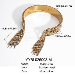 Браслеты-манжеты с бахромой из нержавеющей стали 304 для женщин в европейском и американском стиле&nbsp;OT8697-3