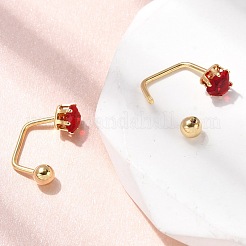 Серьги-гвоздики в форме сердца из нержавеющей стали 304 EJEW-F396-04B-G