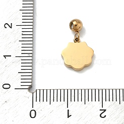 304ステンレスペンダント  ゴールドカラー  シェル形状  16mm  穴：1.2mm  ペンダント：10x10x2mm&nbsp;STAS-K323-01F-G