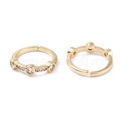 Латунные микро проложить манжеты кольца кубического циркония RJEW-M138-12G