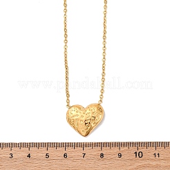 Цепочки и ожерелья из текстурированной нержавеющей стали 304 в форме сердца с кулоном NJEW-U026-10G