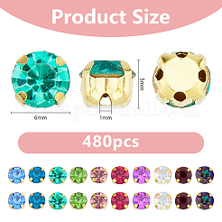 480 strass à coudre en verre&nbsp;FIND-HS0001-62B