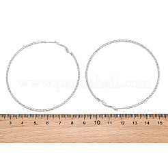 Boucles d'oreilles créoles larges en acier inoxydable 304 avec épingles en acier inoxydable chirurgical 316 pour femmes&nbsp;SA-CBAB549-01P