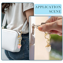 3 шт. подвески в виде клубники из смоляных стразов&nbsp;HJEW-TAC0094