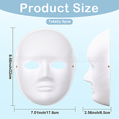 3 шт. пустая человеческая маска&nbsp;AJEW-SP0003-95B