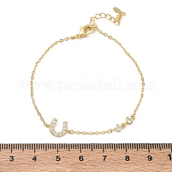 Bracelets en laiton à maillons en zircone cubique transparent&nbsp;BJEW-E114-01D-G