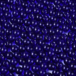 FGB透明ガラスシードビーズ  ラウンド  丸い穴  ダークブルー  4~4.5mm  穴：1~1.2mm  約4500個/ポンド&nbsp;SEED-N013-01A-03