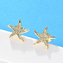 Серьги-гвоздики из циркония&nbsp;EJEW-D305-11G