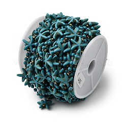 Цепи ручной работы из нержавеющей стали 304 с синтетическим бирюзовым узором в виде морской звезды&nbsp;CHS-L032-05G-02