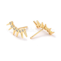 Изогнутые серьги-гвоздики с кубическим цирконием&nbsp;EJEW-C023-06G