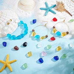 90 шт. 9-х цветные прозрачные матовые стеклянные бусины FGLA-PH0001-07